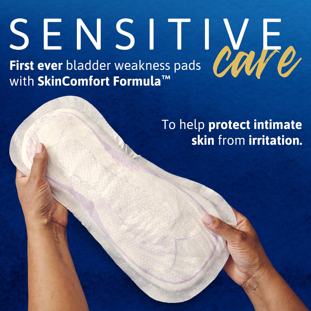 Bladder Control Pad TENA® Sensitive Care Extra Coverage 16 Inch Length Heavy Absorbency Super Absorbent Core One Size Fits Most - BeHope
