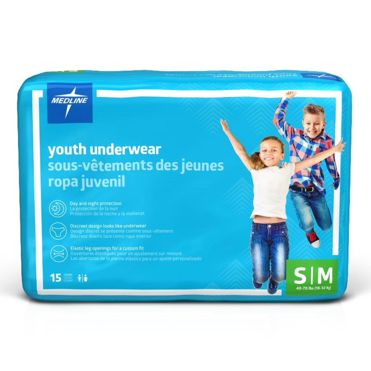 Unisex Youth Absorbent Underwear Pull On with Tear Away Seams Small / Medium Disposable Heavy Absorbency - BeHope