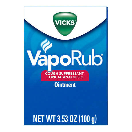 Chest Rub Vicks® VapoRub® 4.8% - 1.2% - 2.6% Strength Ointment 3.53 oz. - BeHope
