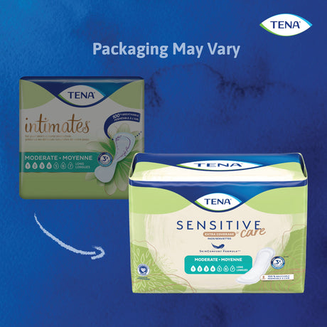 Bladder Control Pad TENA Sensitive Care Extra Coverage Long 12 Inch Length Moderate Absorbency Dry-Fast Core One Size Fits Most