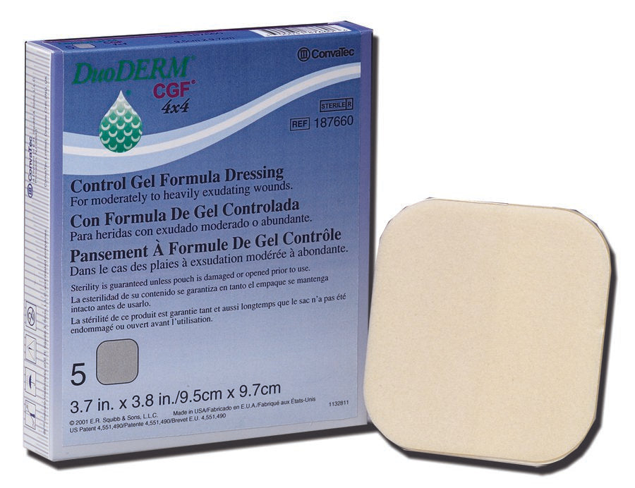 Hydrocolloid Dressing DuoDERM CGF Foam Backing 6 X 8 Inch Rectangle Hydrocolloid