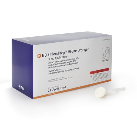 Skin Prep Solution ChloraPrep™ Hi-Lite Orange™ 3 mL Foam Applicator 2% / 70% Strength CHG (Chlorhexidine Gluconate) / Isopropyl Alcohol Sterile - BeHope