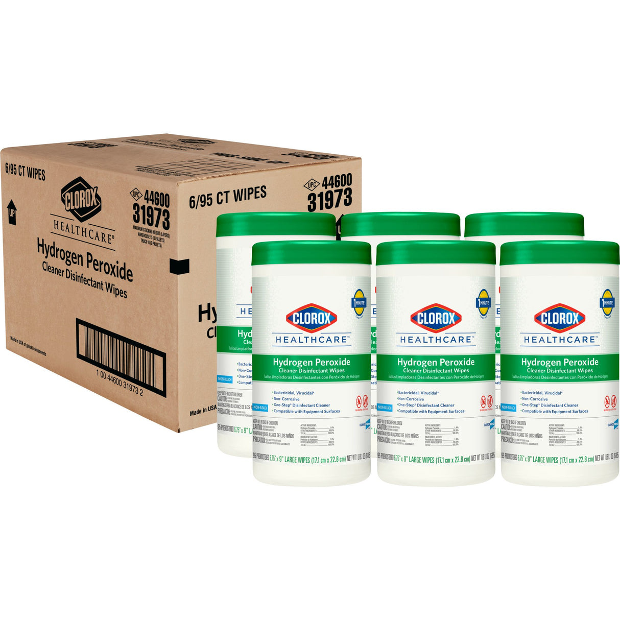 Surface Disinfectant Cleaner Clorox Healthcare® Premoistened Hydrogen Peroxide Based Manual Pull Wipe 95 Count Canister Unscented NonSterile - BeHope