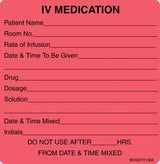 Pre-Printed Label MedVision® Anesthesia Label Fluorescent Red Paper IV Medication Added Black Syringe Label 2-7/16 X 2-1/2 Inch - BeHope