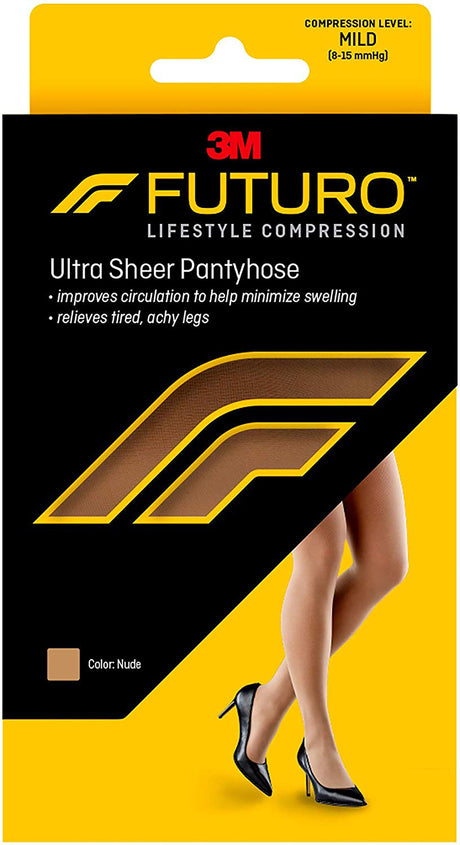 Compression Pantyhose 3M Futuro Energizing Waist High Medium Nude Closed Toe - BeHope
