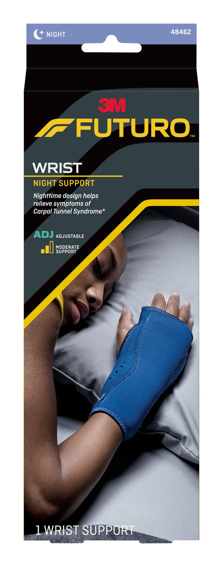 Night Wrist Brace Futuro™ Fabric / Metal Left or Right Hand Navy Blue One Size Fits Most - BeHope