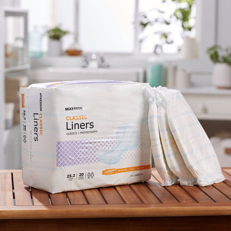Incontinence Liner McKesson Classic 25-1/5 Inch Length Light Absorbency Polymer Core One Size Fits Most - BeHope