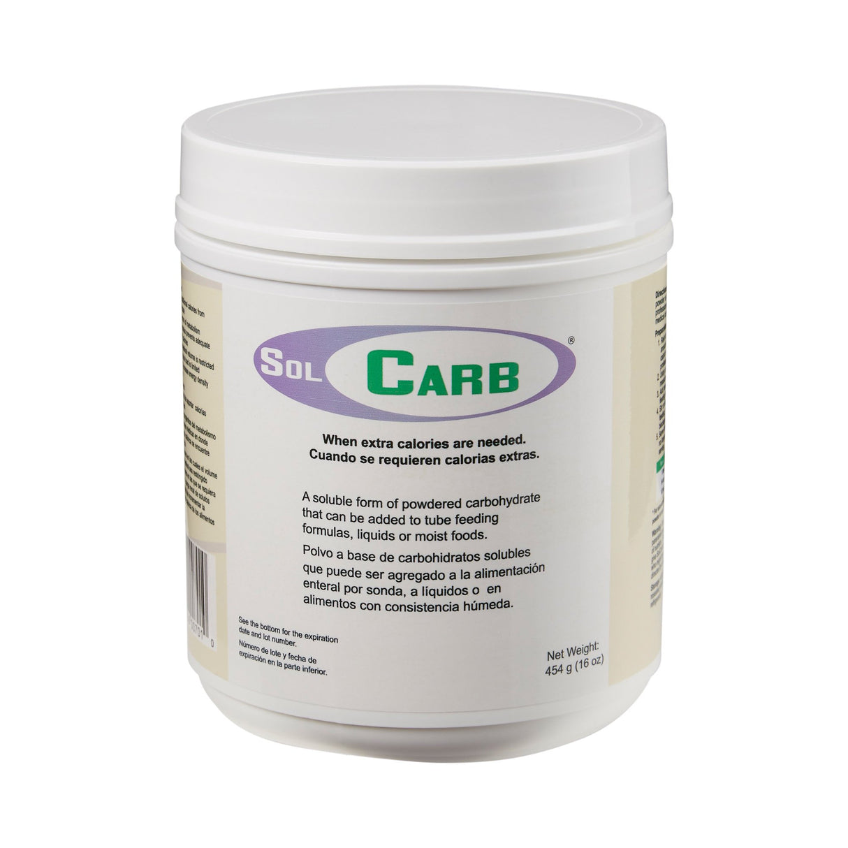 Oral Supplement SolCarb® Unflavored Powder 16 oz. Jar - BeHope