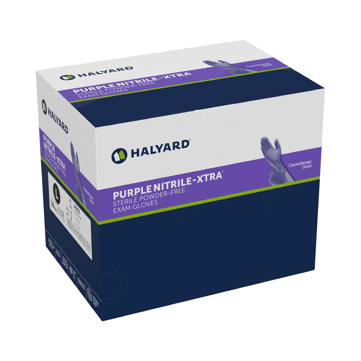 Exam Glove Purple Nitrile-Xtra™ Large Sterile Pair Nitrile Extended Cuff Length Textured Fingertips Purple Chemo Tested - BeHope
