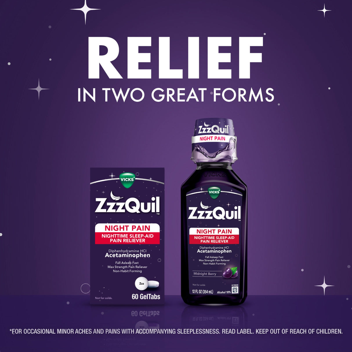 Sleep Aid Vicks® Night time 12 oz. Liquid - BeHope
