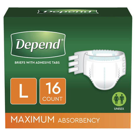 Unisex Adult Incontinence Brief Depend® Large Disposable Heavy Absorbency - BeHope