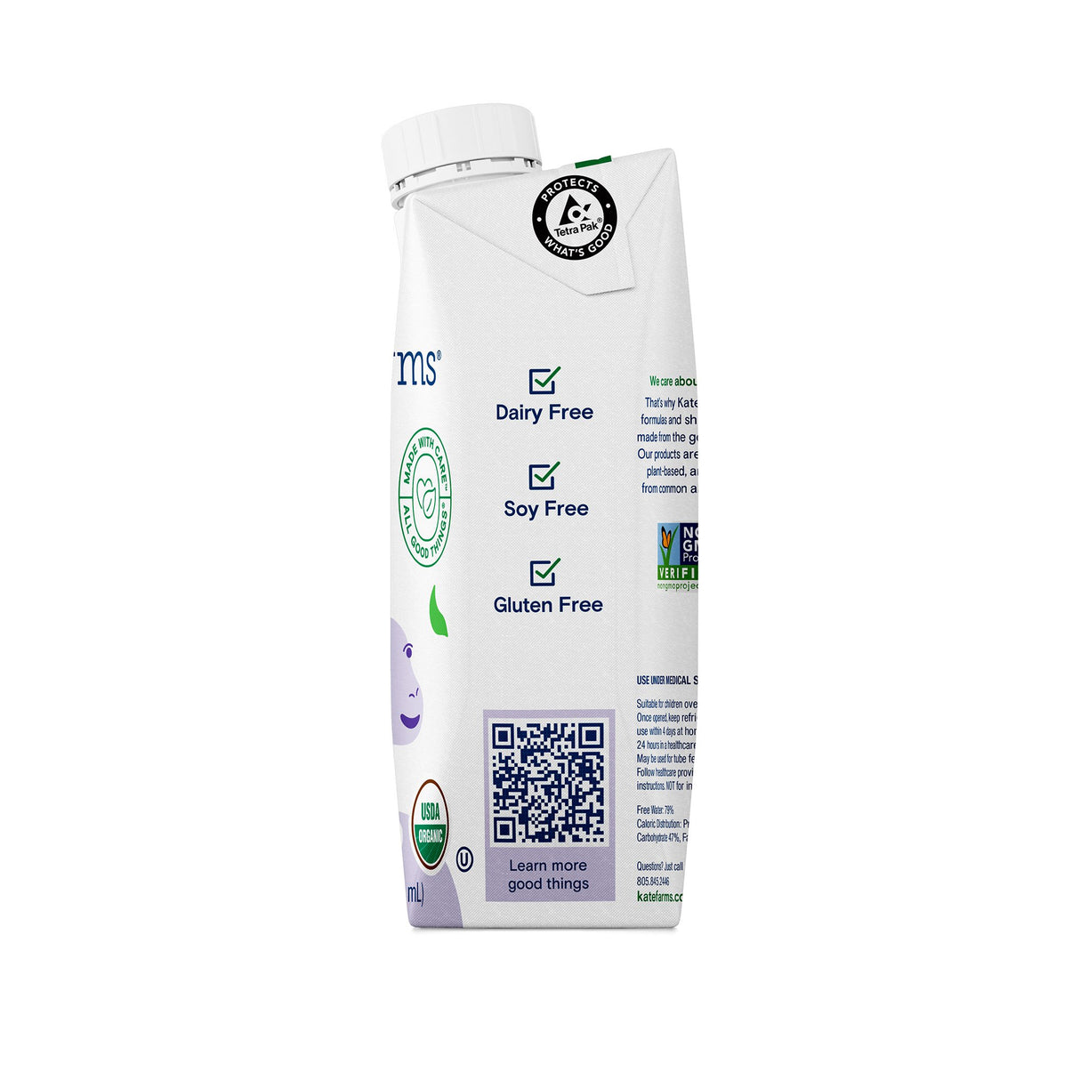 Pediatric Oral Supplement Kate Farms Pediatric Peptide 1.0 Vanilla Flavor 8.45 oz. Carton Liquid Organic Hydrolyzed Pea Protein