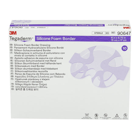 Foam Dressing 3M Tegaderm 6 X 6-3/4 Inch With Border Film Backing Silicone Adhesive Sacral Sterile