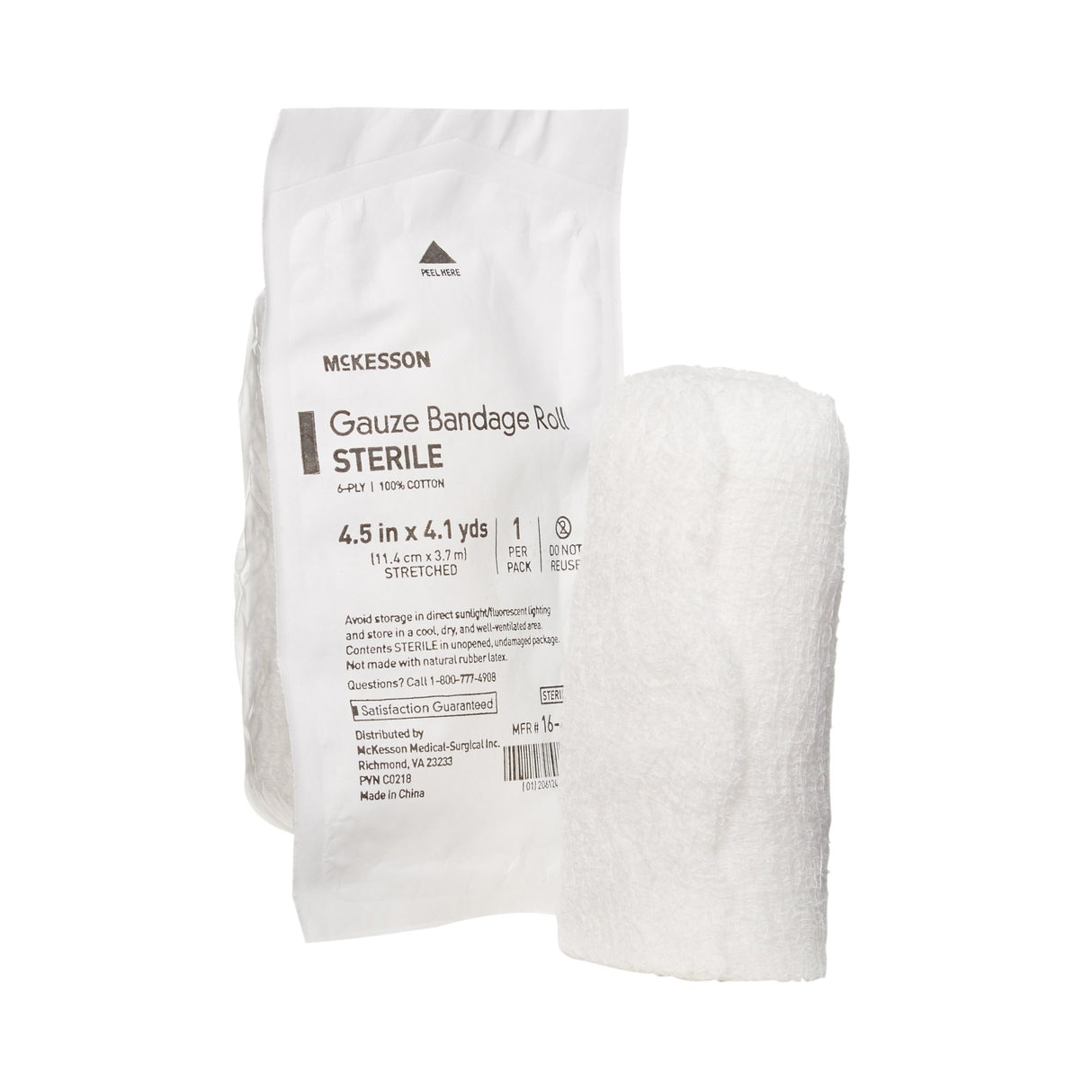 Fluff Bandage Roll McKesson 4-1/2 Inch X 4-1/10 Yard 6-Ply Sterile 1 per Pack - BeHope