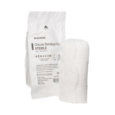 Fluff Bandage Roll McKesson 4-1/2 Inch X 4-1/10 Yard 6-Ply Sterile 1 per Pack - BeHope