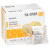 Cohesive Bandage McKesson 1 Inch X 5 Yard Self-adherent Closure Tan NonSterile Standard Compression - BeHope