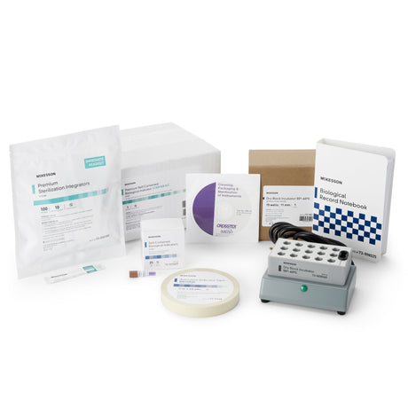 McKesson Self-Contained BI Starter Kit Dry Block Incubator with Vial Crusher, Steam Self-Contained Biological Indicators, Biological Record Notebook, Steam Tape, Steam Sterilization Indicator, Education CD-ROM - BeHope