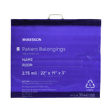 Patient Belongings Bag McKesson 3 X 19 X 22 Inch Polyethylene Snap Closure Blue - BeHope