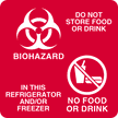 Magnetic Sign Caution Do Not Store Food Or Drink Biohazard In The Refrigerator and Or Freezer No Food No Drink - BeHope