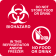 Magnetic Sign Caution Do Not Store Food Or Drink Biohazard In The Refrigerator and Or Freezer No Food No Drink - BeHope