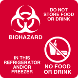 Magnetic Sign Caution Do Not Store Food Or Drink Biohazard In The Refrigerator and Or Freezer No Food No Drink - BeHope