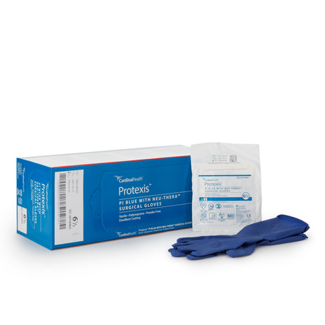 Surgical Glove ESTEEM™ Blue with Neu-Thera® Size 6.5 Sterile Polyisoprene Standard Cuff Length Smooth Blue Not Chemo Approved - BeHope