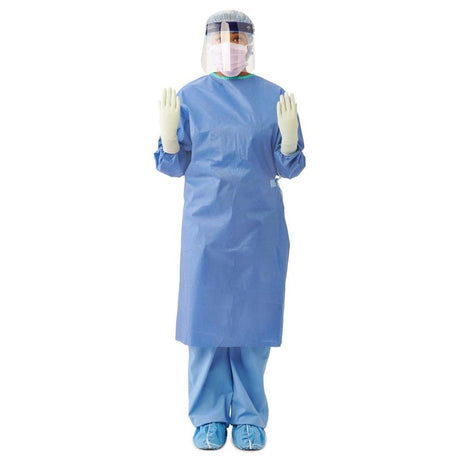 Non-reinforced Surgical Gown With Towel Eclipse® Large Blue Sterile Aami Level 2 Disposable - Behope