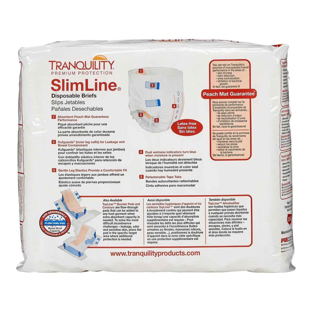 Unisex Adult Incontinence Brief Tranquility® Slimline® Medium Disposable Heavy Absorbency - BeHope