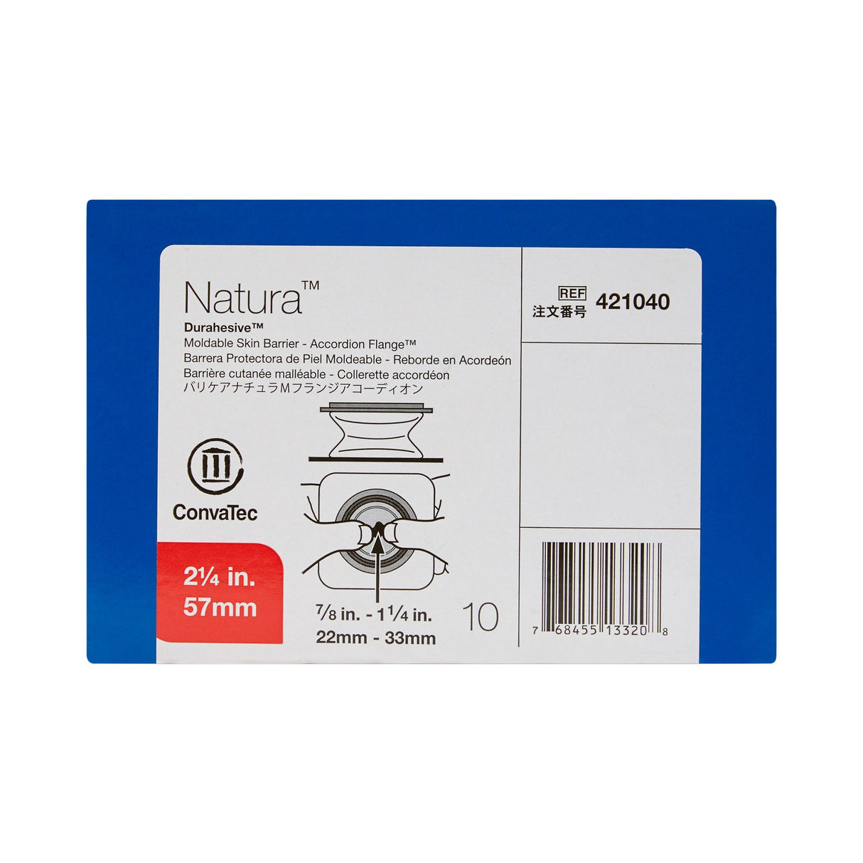 Ostomy Barrier Natura™ Moldable Durahesive® Adhesive 57 mm Flange Sur-Fit® Natura® System Hydrocolloid Tape Collar 7/8 to 1-1/4 Inch Opening - BeHope