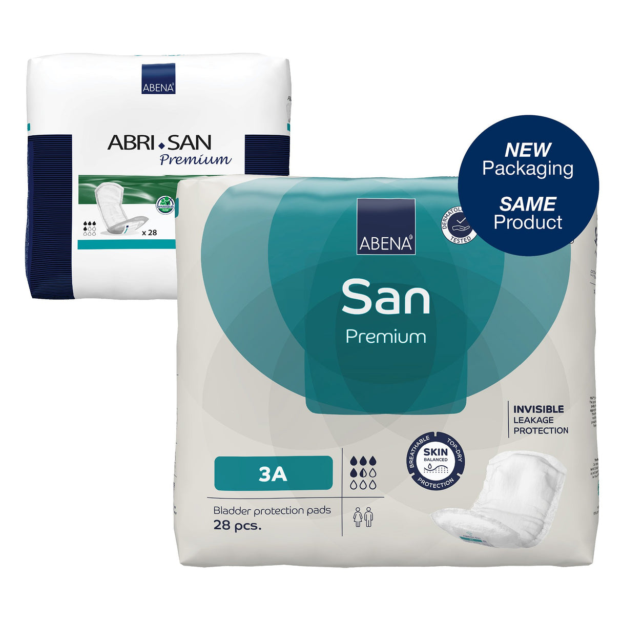 Bladder Control Pad Abena® San Premium 4.3 X 12.9 Inch Moderate Absorbency Fluff / Polymer Core Size 3A - BeHope