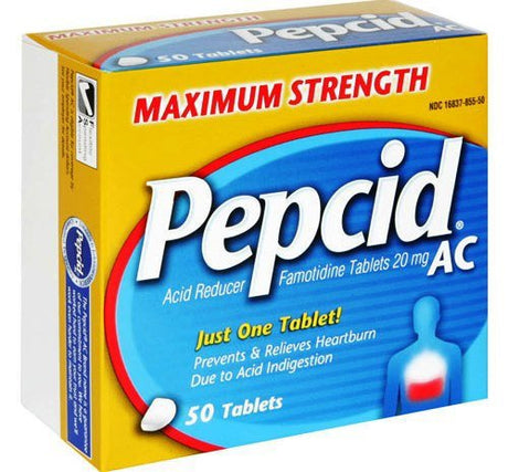 Antacid Pepcid® AC 20 mg Strength Tablet 50 per Box - BeHope