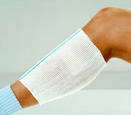 Elastic Net Retainer Dressing X-Span® Tubular Polyester / Spandex 8 Yard Size 1 White / Gold Medium Finger / Toe NonSterile - BeHope