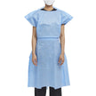 Patient Exam Gown Halyard One Size Fits Most Blue Disposable - BeHope
