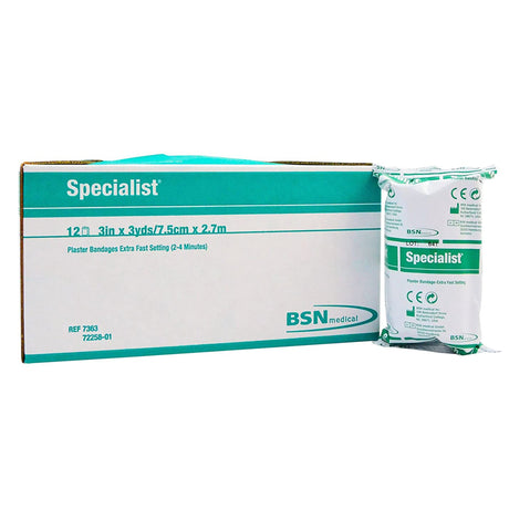 Plaster Bandage Specialist® 3 Inch X 9 Foot Plaster of Paris White - BeHope