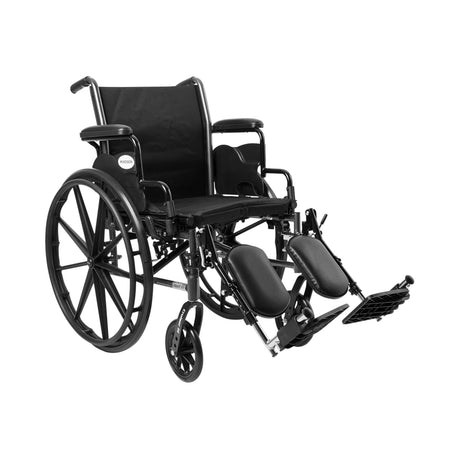 Lightweight Wheelchair McKesson Dual Axle Desk Length Arm Swing-Away Elevating Legrest Black Upholstery 18 Inch Seat Width Adult 300 lbs. Weight Capacity - BeHope