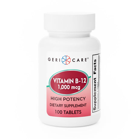 Vitamin Supplement Geri-Care® Vitamin B12 1,000 mcg Strength Tablet 100 per Bottle - BeHope