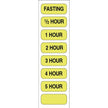 Pre-Printed Label pdc Auxiliary Label Fluorescent Yellow Paper Fasting/1/2 Hour/1 Hour/2 Hour/3 Hour/4 Hour/5 Hour Black Safety and Instructional 1/2 X 1-1/4 Inch - BeHope