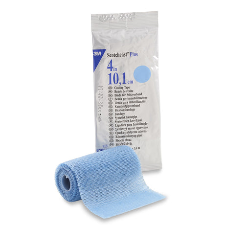 Cast Tape 3M™ Scotchcast™ Plus 4 Inch X 12 Foot Fiberglass / Resin Light Blue - BeHope