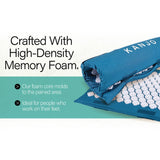 Kanjo Acupressure Foot Mat Sapphire / White Cotton-Linen Fabric / Memory Foam / Plastic 14 X 16 Inch - BeHope