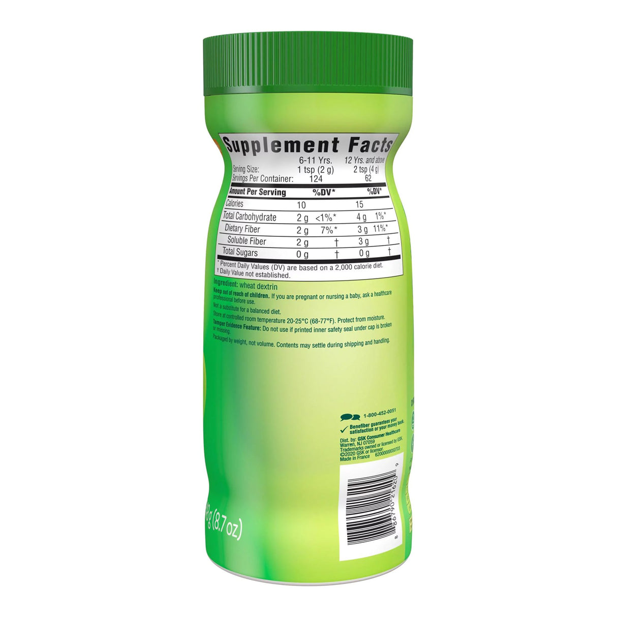 Oral Supplement Benefiber® Unflavored Powder 8.7 oz. Bottle - BeHope