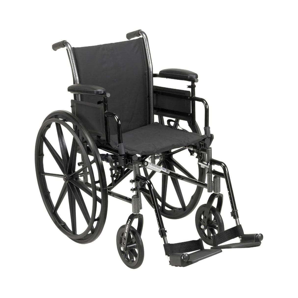 Lightweight Wheelchair McKesson Dual Axle Desk Length Arm Elevating Legrest Black Upholstery 20 Inch Seat Width Adult 300 lbs. Weight Capacity - BeHope