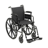 Lightweight Wheelchair McKesson Dual Axle Desk Length Arm Elevating Legrest Black Upholstery 20 Inch Seat Width Adult 300 lbs. Weight Capacity - BeHope
