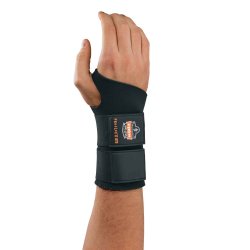 Wrist Support ProFlex® 670 Ambidextrous Double Strap Neoprene Left or Right Hand Black Small - BeHope