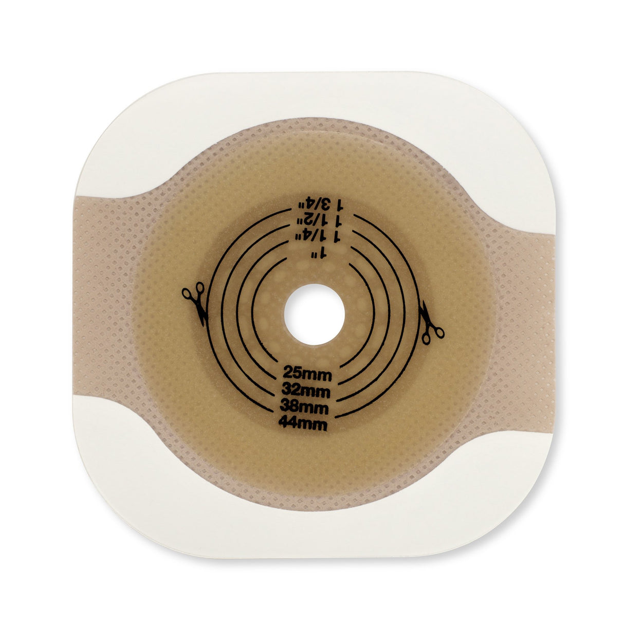 Ostomy Barrier New Image™ Flat CeraPlus™ Precut, Extended Wear Adhesive Tape Borders 1-3/4 Inch Flange Green Code 1-1/4 Inch Opening - BeHope