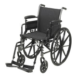 Lightweight Wheelchair McKesson Dual Axle Desk Length Arm Swing-Away Footrest Black Upholstery 18 Inch Seat Width Adult 300 lbs. Weight Capacity - BeHope
