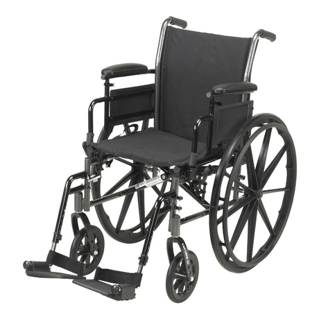 Lightweight Wheelchair McKesson Dual Axle Desk Length Arm Swing-Away Footrest Black Upholstery 18 Inch Seat Width Adult 300 lbs. Weight Capacity - BeHope