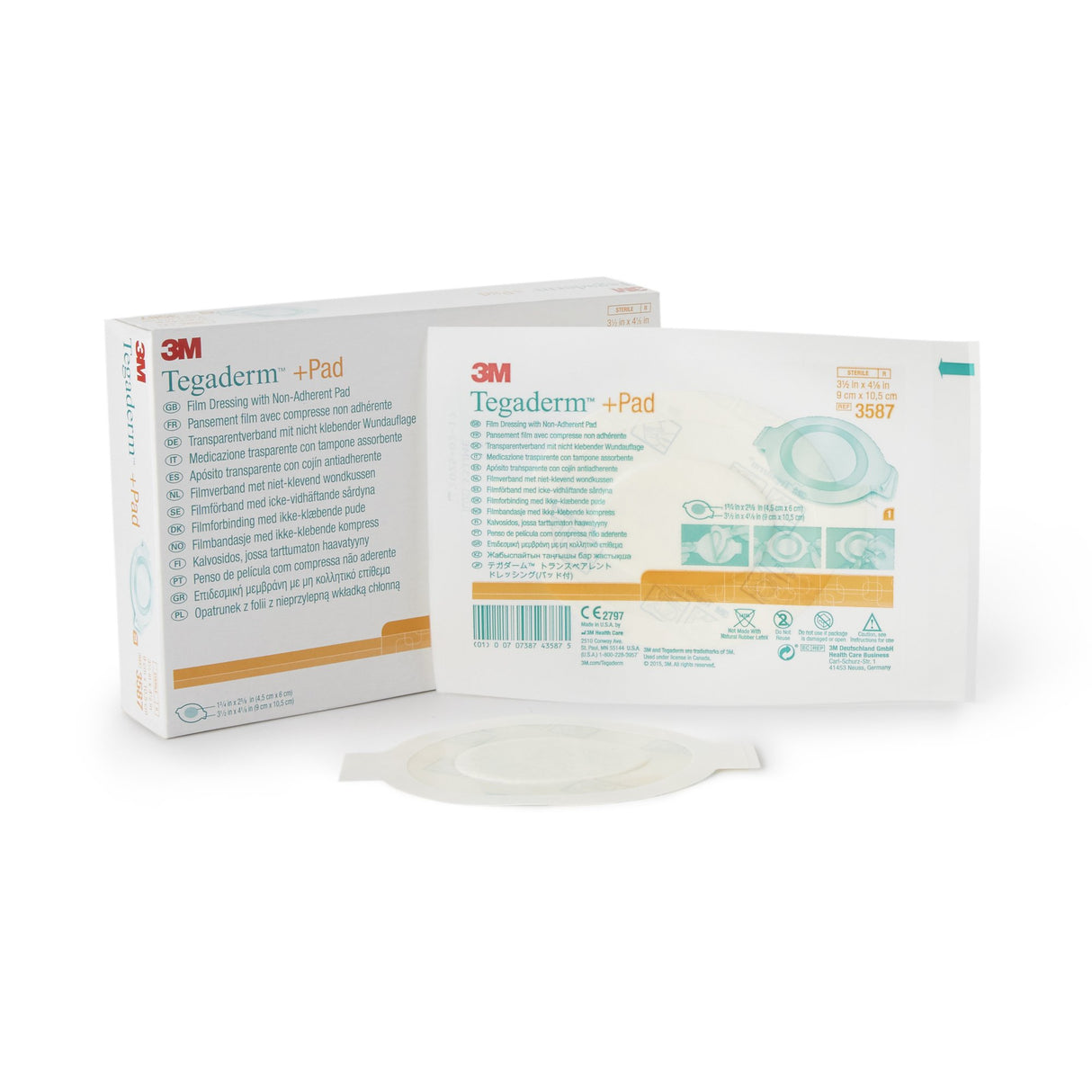 Transparent Film Dressing with Pad 3M™ Tegaderm™ 3-1/2 X 4 Inch Frame Style Delivery Rectangle Sterile - BeHope