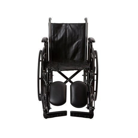 Wheelchair McKesson Dual Axle Desk Length Arm Swing-Away Elevating Legrest Black Upholstery 16 Inch Seat Width Adult 250 lbs. Weight Capacity - BeHope