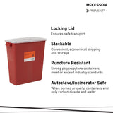 Sharps Container McKesson Red Base 13-1/2 H X 12-1/2 W X 6 D Inch Horizontal Entry 3 Gallon