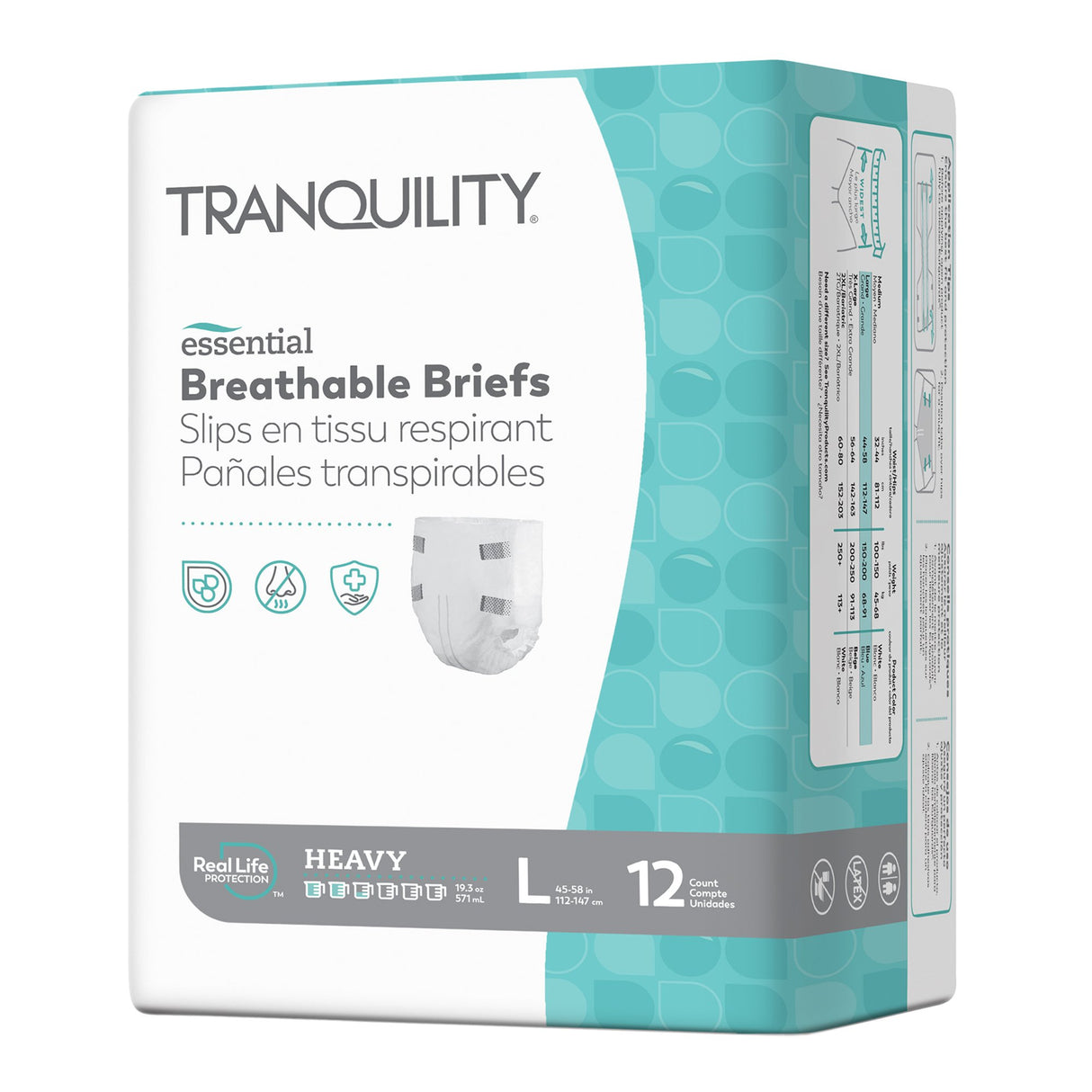 Unisex Adult Incontinence Brief Tranquility® Essential Large Disposable Heavy Absorbency - BeHope